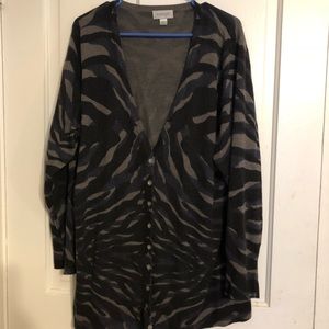 Avenue Dark Zebra Print Cardigan